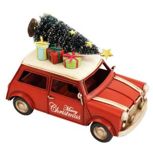 christmas vintage mini cooper led 28x14x20cm