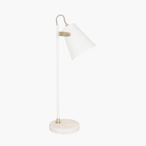 theia white and brushed brass task lamp h56cm