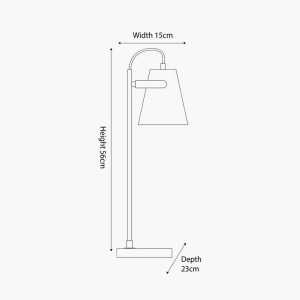 theia white and brushed brass task lamp h56cm