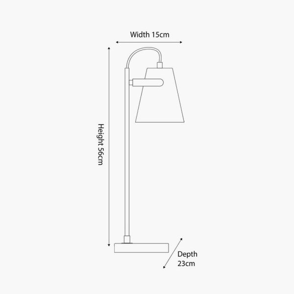 theia white and brushed brass task lamp h56cm