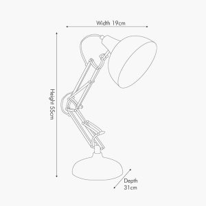 alonzo matt white angled task table lamp