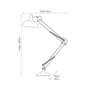 alonzo chrome metal task floor lamp