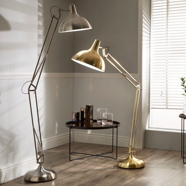 alonzo chrome metal task floor lamp