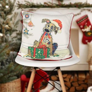 christmas mutt filled cushion