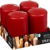 spaas set of 4 red pillars candles 50x80cm