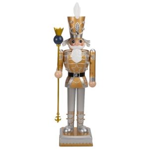 inlit gold and white nutcracker h80cm