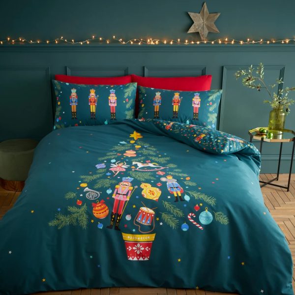 nutcracker green double duvet set