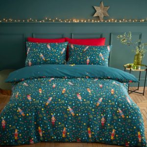 nutcracker green double duvet set