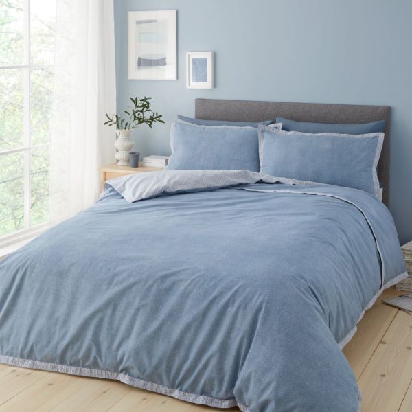 lansfield oslo textured trim double duvet set