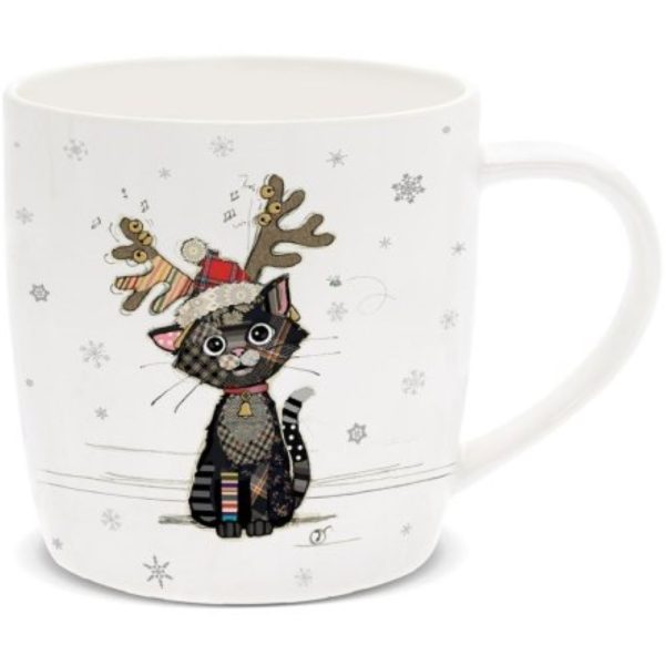 bug art xmas kitten mug