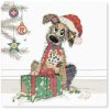 christmas mutt ceramic coaster