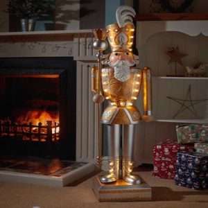 inlit giant nutcracker h1.2m white and gold