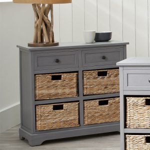 devonshire 2 drawer 4 basket grey unit