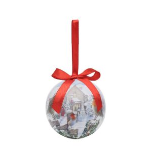 christmas robin set of 6 baubles