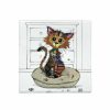 christmas kitten ceramic coaster