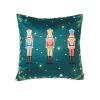 nutcracker light up green cushion filled 45x45