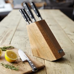 stellar sabatier is wooden knife block set 5 piece