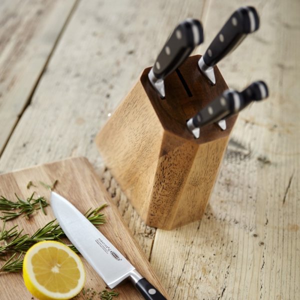 stellar sabatier is wooden knife block set 5 piece