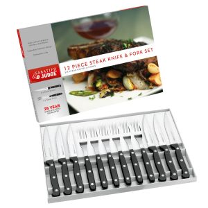 judge 12 piece steak knife and fork set