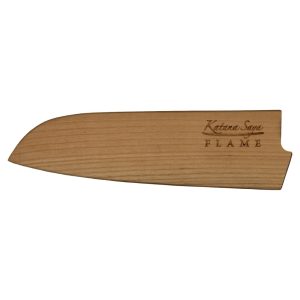 katana saya flame santoku knife olivewood 18cm