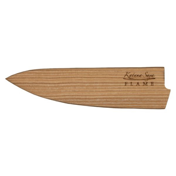 katana saya flame chefs knife olivewood 20cm