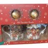 santa chocolate bombs and 2 china mug set