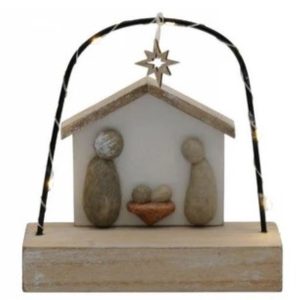 pebble led nativity 155x145mm