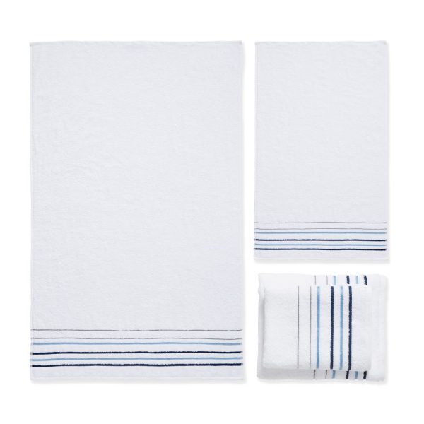 java stripe white towel bale