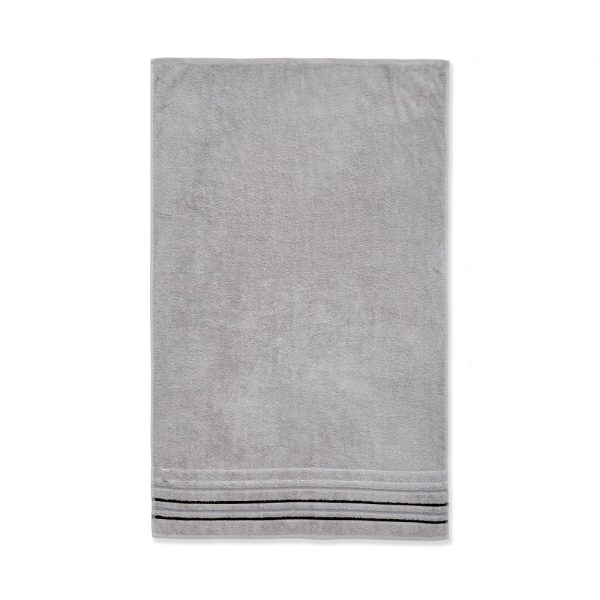 java grey stripe bath towel