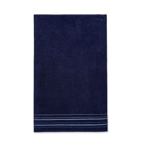 java stripe navy bath towel