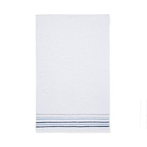 java stripe white bath towel