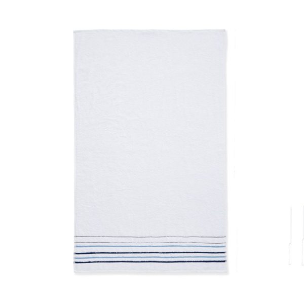 java stripe white bath towel