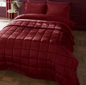 kingsley matt velvet raspberry bedspread