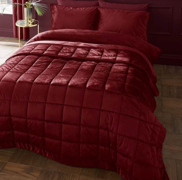 kingsley matt velvet raspberry bedspread