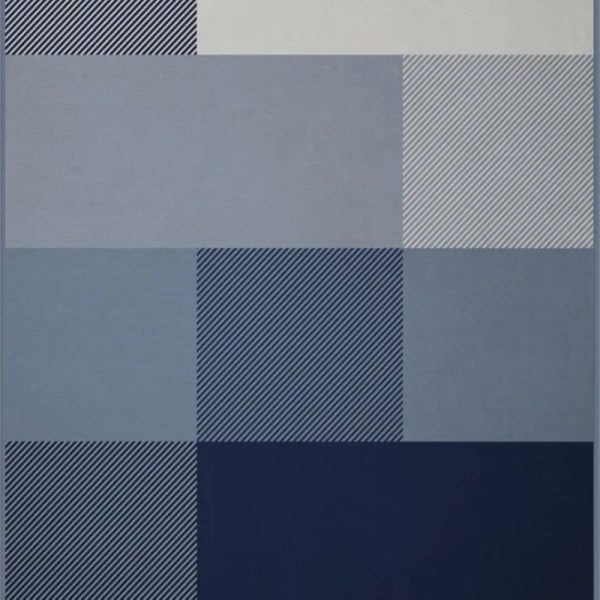 biederlack grand check blue throw 150x200cm