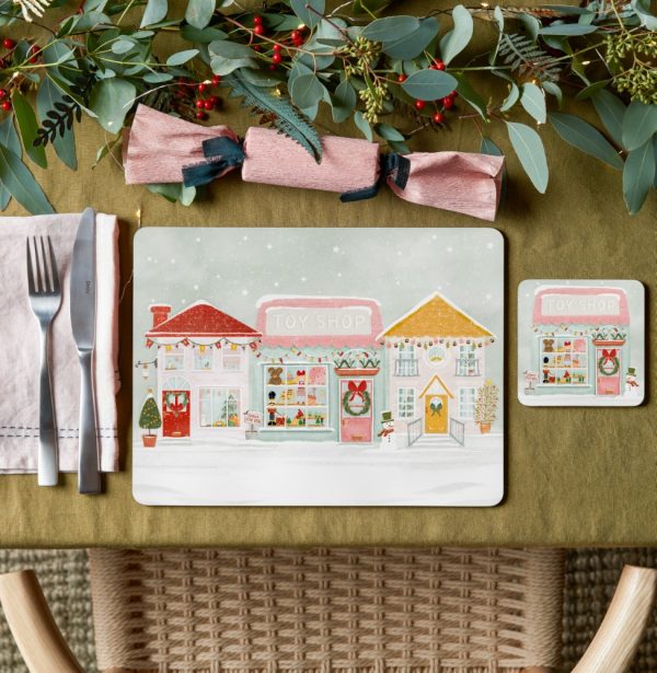 denby christmas village placemats and coasters