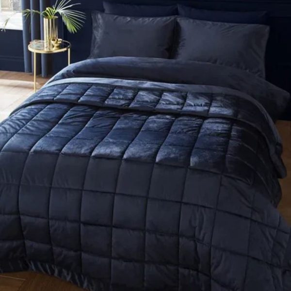 kingsley matt velvet navy bedspread