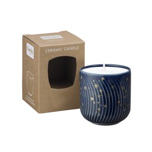 denby porcelain arc blue stars candle pot