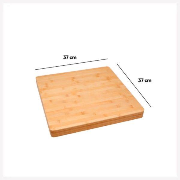 bamboo square chopping board 370x370x35mm