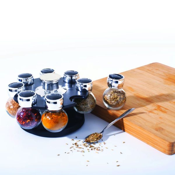 8 glass revolving spice rack