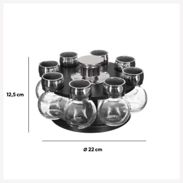 8 glass revolving spice rack